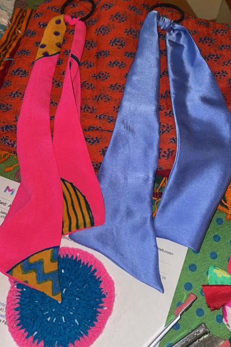 Anupamaa scrunchies with ribbon ties