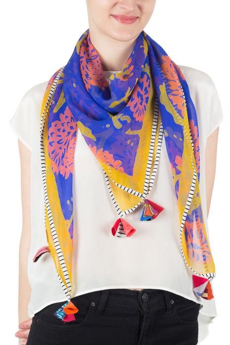 Posy Printed Chiffon Scarf