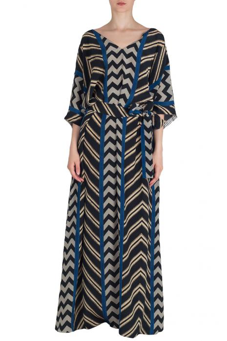 Black Printed Banjo Kaftan